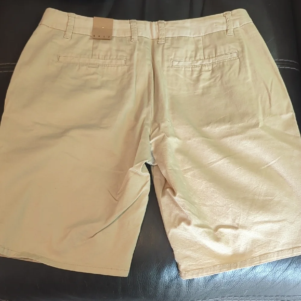 Khaki Cotton Blend‎ Shorts - Tan